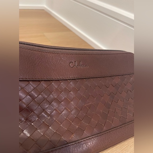 Cole Haan Toiletry Bag NWT Brown Weave Shaver Bag Basket Weave Makeup Kit Flaws - Picture 4 of 16